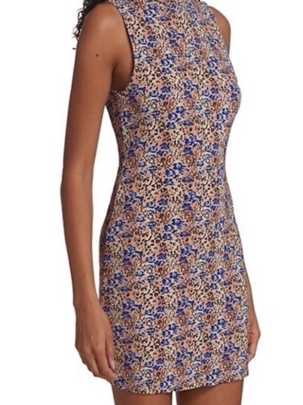 Ramybrook Sleeveless liza Blue Floral Leopard Print Bodycon Dress